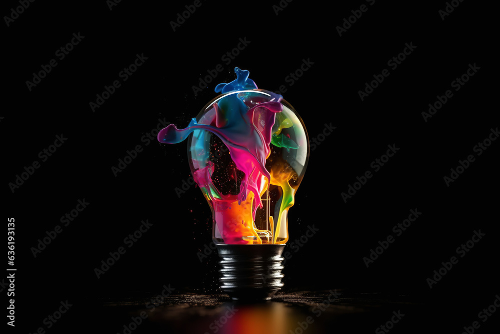 Light bulb colored smoke and spray inside Light bulb colored smoke and spray inside