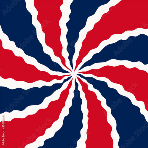 French flag colors wavy twirl vector background. France, Paris abstract concept