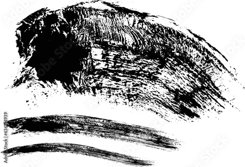 Hand Drawn Grunge Brush vector, Set of Hand Drawn Grunge Brush Smears, Black vector brush strokes collection. Black paint spots vector for design