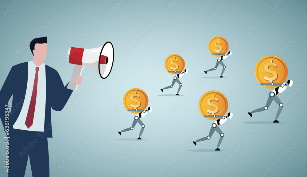 Human use AI technology to earn money. Human use AI technology to earn money.