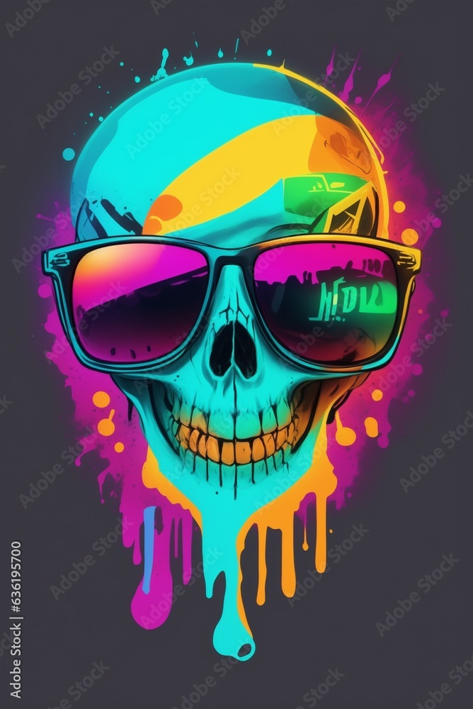 Colorful Dead Skull