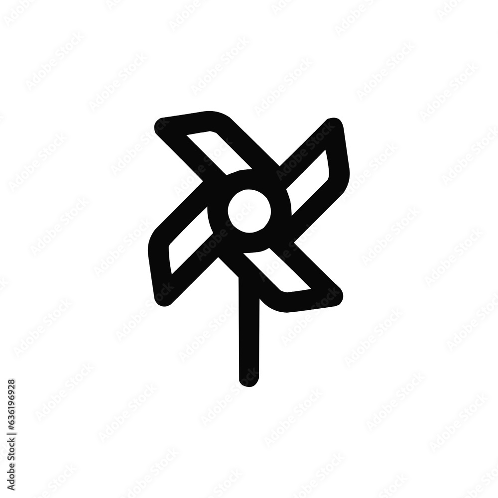 Obraz premium Pinwheel icon vector. Linear style sign for mobile concept and web design. Pinwheel symbol illustration. Pixel vector graphics - Vector. 