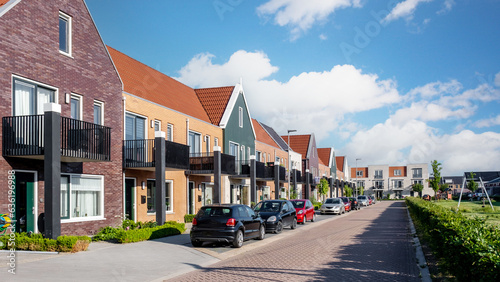 Fotografija Dutch Suburban area with modern family houses, newly build modern family homes i