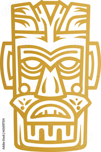 Polynesian tiki mask vector icon. Simple illustration of polynesian tiki mask vector icon for web design isolated on transparent background. EPS and PNG tiki idols.