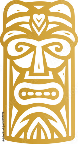 Polynesian tiki mask vector icon. Simple illustration of polynesian tiki mask vector icon for web design isolated on transparent background. EPS and PNG tiki idols.