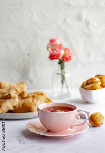 cup of coffee and cookies