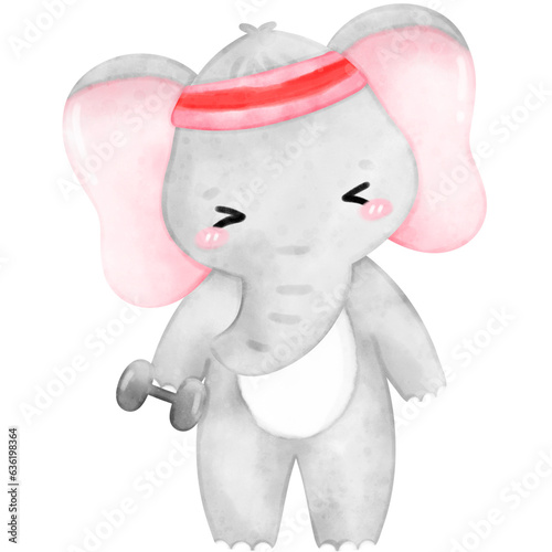 Cute Elephant Workout  Home Workout  Workout illustration  Animal Exercise