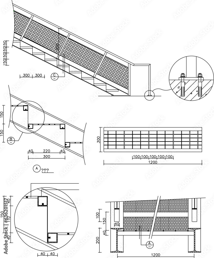 Obraz premium Home ladder technique detail illustration vector sketch