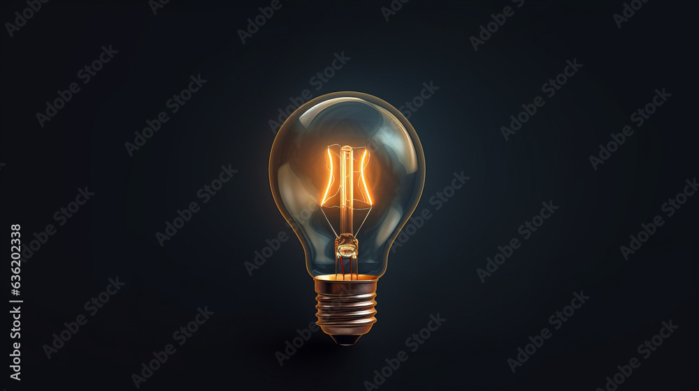 light bulb on dark background - obrazy, fototapety, plakaty 
