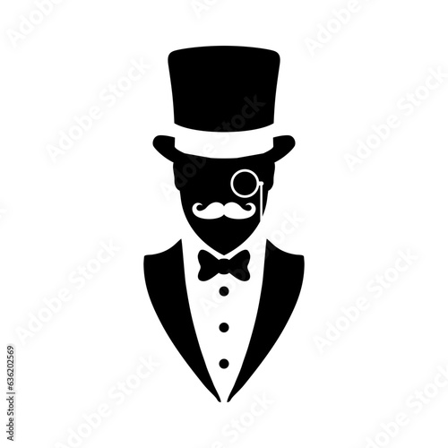 man, tuxedo, top hat, monocle, mustache, 
