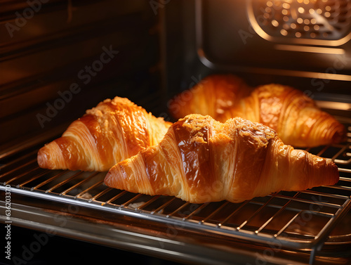 croissant is baking in the oven
