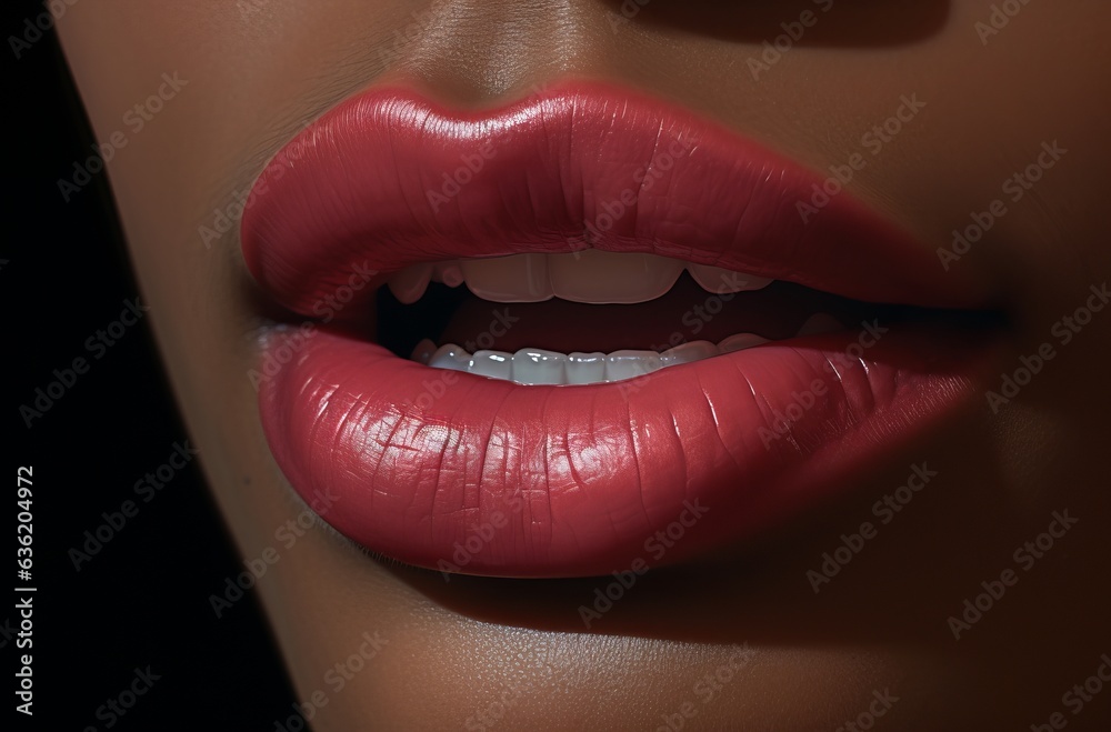 Fototapeta premium close up of young girl opening her mouth