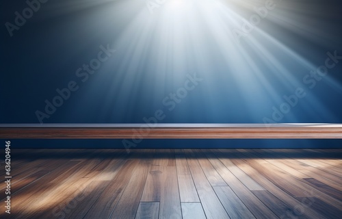 empty room with shadow and wood floor