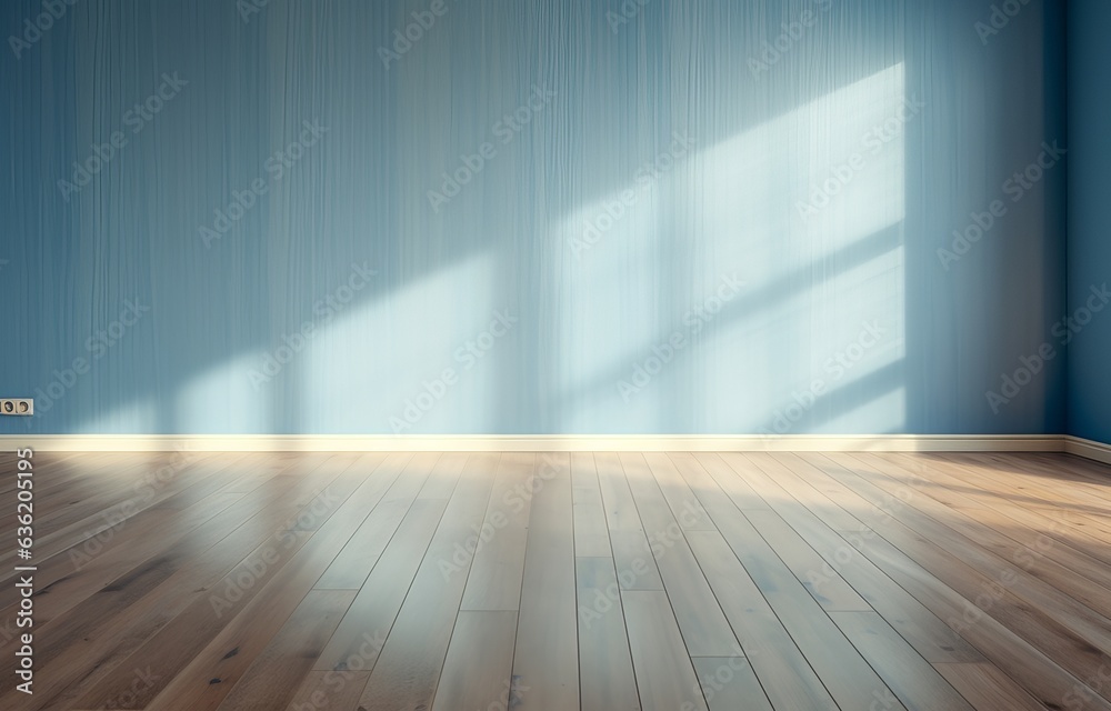 empty room with shadow and wood floor