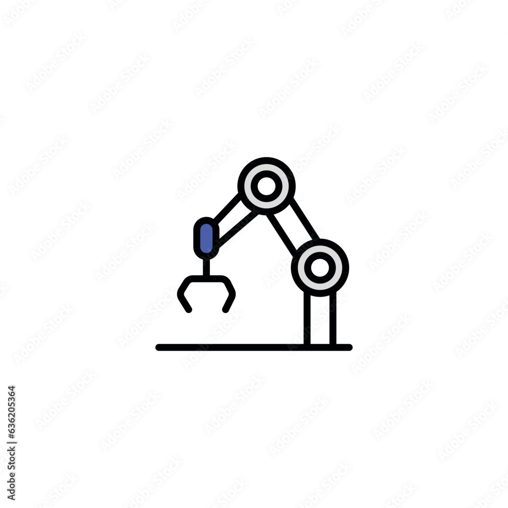 Robotic Hand icon design with white background stock illustration