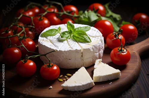 Blue cheese on wooden background