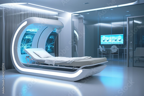 3d rendering x-ray machine in modern hospital room  medical concept.