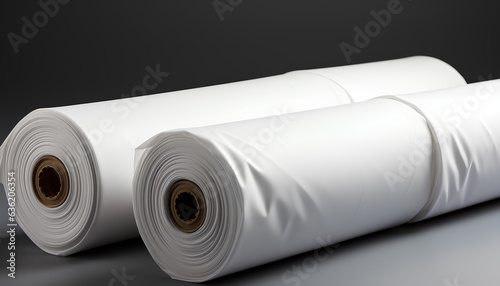 White roll of fabric. Mockup for textiles.