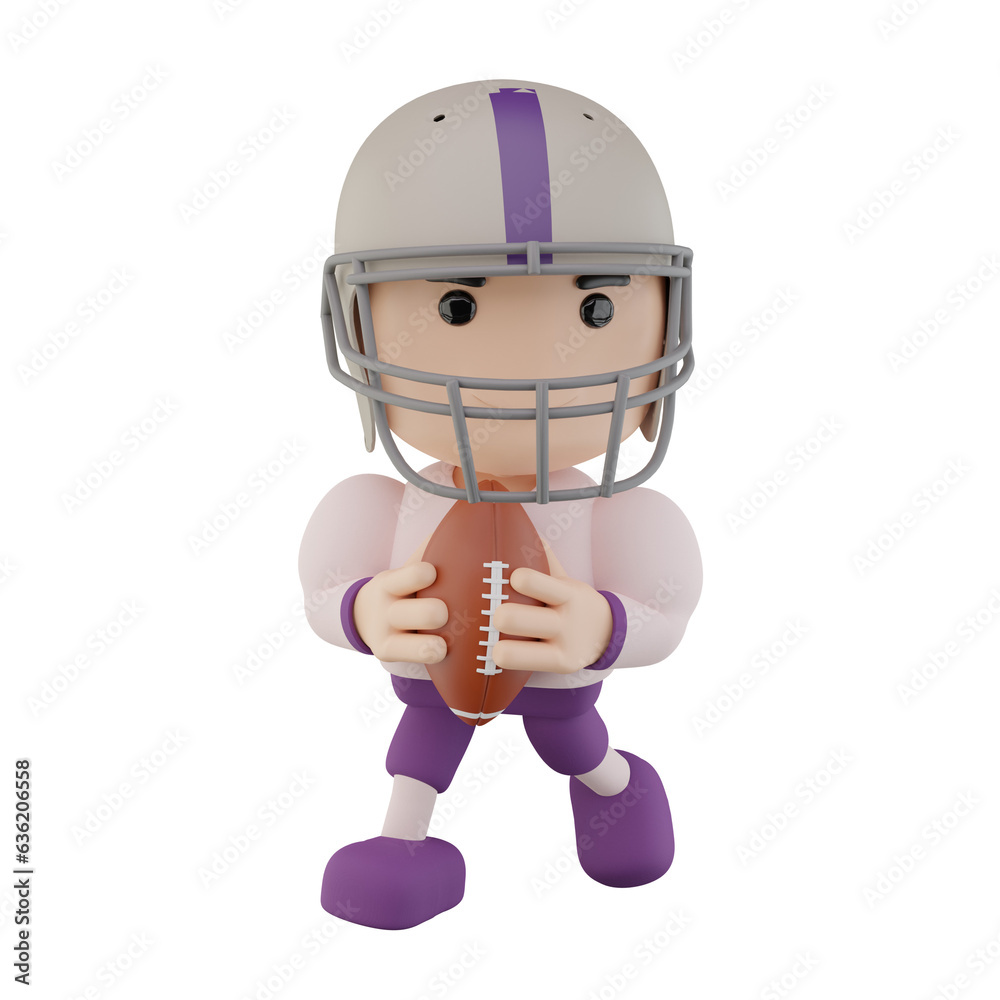 3D depiction of an American football player 3D depiction of an American football player
