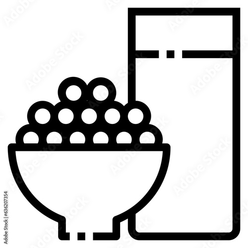 Soybean milk outline icon on white background