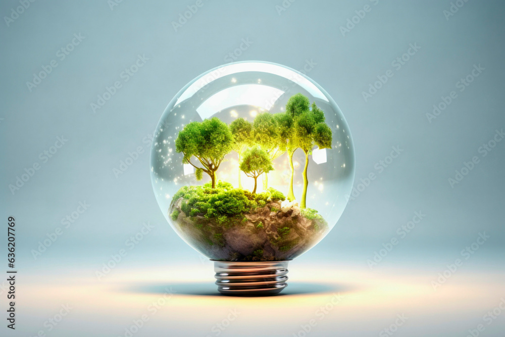 light bulb with green renewable concept light bulb with green renewable concept