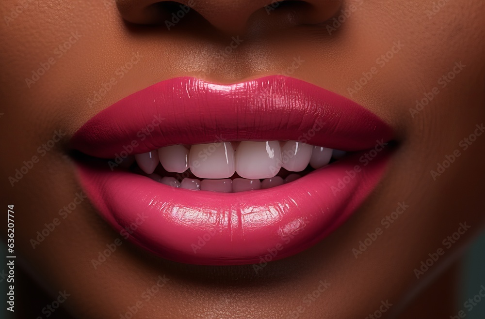 smile with white teeth and red lips smile with white teeth and red lips