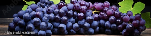Set with different ripe grapes