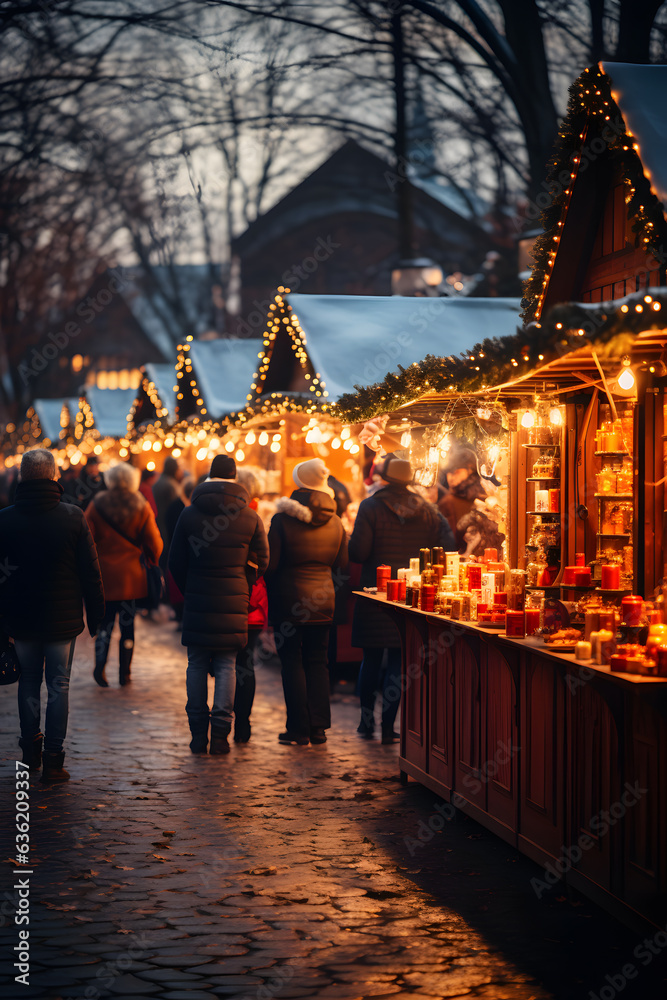Navigating the Enchanting Christmas Market ai generated art