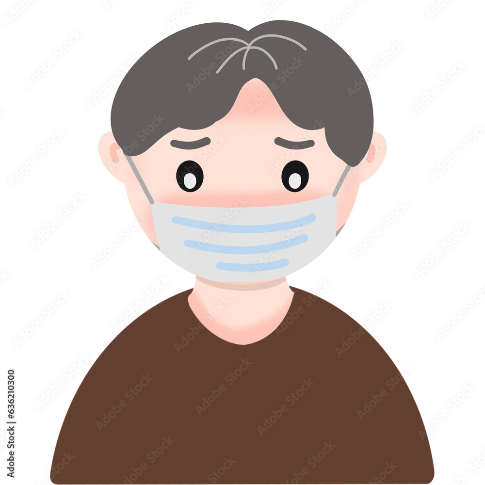 illustration of a person with a braw shirt, person in a mask illustration of a person with a braw shirt, person in a mask