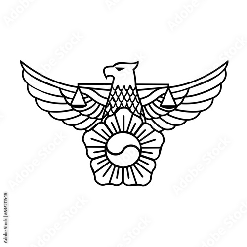 eagle with wings, Korean police badge   