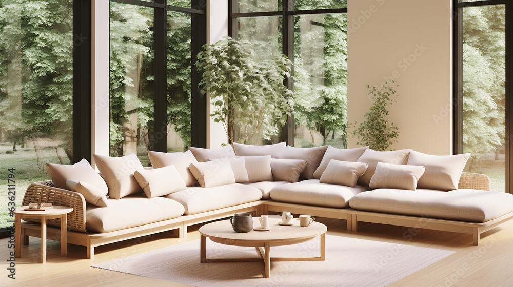 Fototapeta premium Modern Interior Design, 3D Render, 3D Illustration