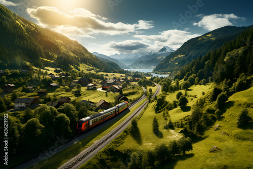 Train through valley