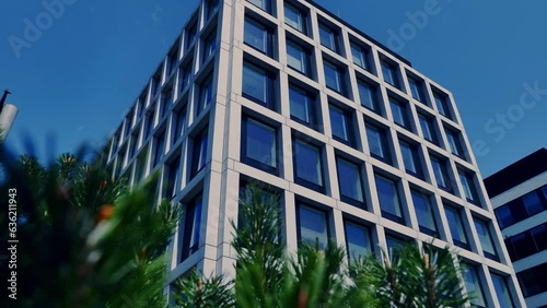 View on modern and stylish office building in Wroclaw, Poland