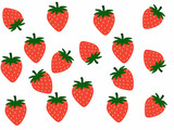 Summer fruit strawberry keep isolated on white background. Berries vector illustration seamless pattern