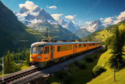 Train through valley