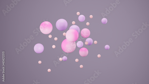 Fototapeta Naklejka Na Ścianę i Meble -  Multicolored spheres levitate, 3d render