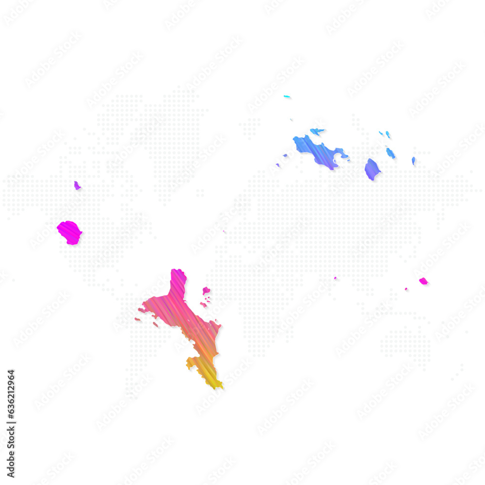 Seychelles map in colorful halftone gradients. Future geometric patterns of lines abstract on white background. Vector illustration EPS10