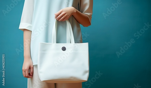 hand holding shopping tote bag