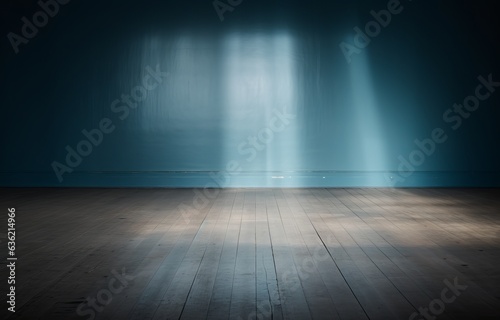 empty room with shadow and wood floor