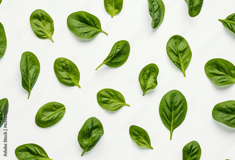 fresh spinach leaves on white background fresh spinach leaves on white background
