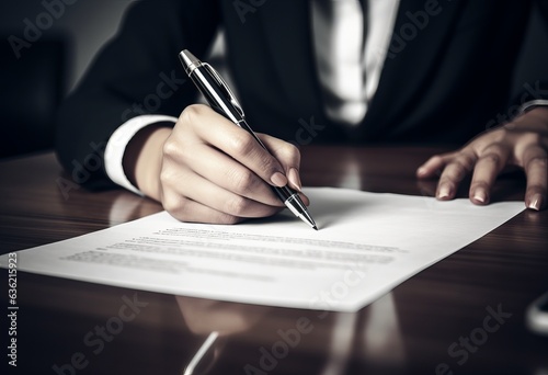 person signing to contract with an pen