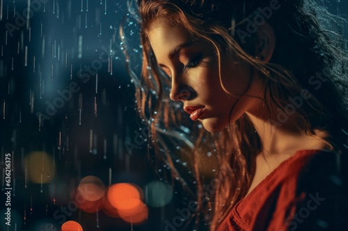 Gloomy Rain: Sad Girl in the Rain