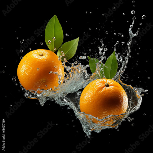 orange in water splash