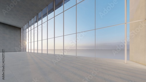 Architecture background empty interior of modern building 3d render