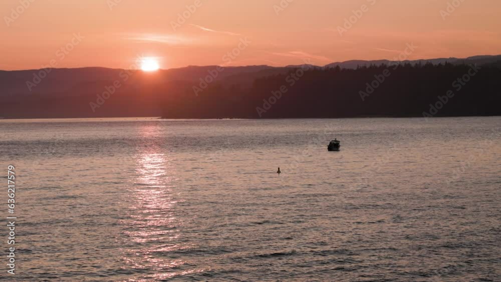 Sunset ocean view near Sooke, BC, Vancouver Island, beautiful ocean vista. 4K 24FPS Sunset ocean view near Sooke, BC, Vancouver Island, beautiful ocean vista. 4K 24FPS