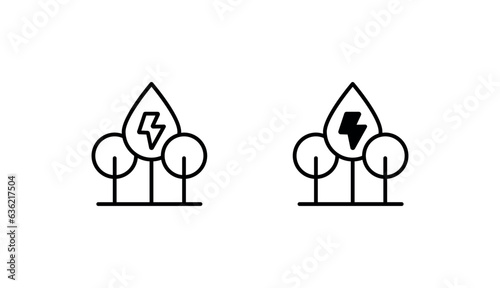 Biomass Energy icon design with white background stock illustration