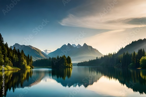 lake in the mountains and cloud forest