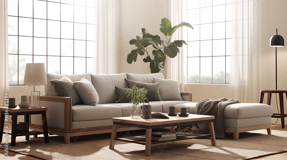 Modern Interior Design, 3D Render, 3D Illustration Modern Interior Design, 3D Render, 3D Illustration