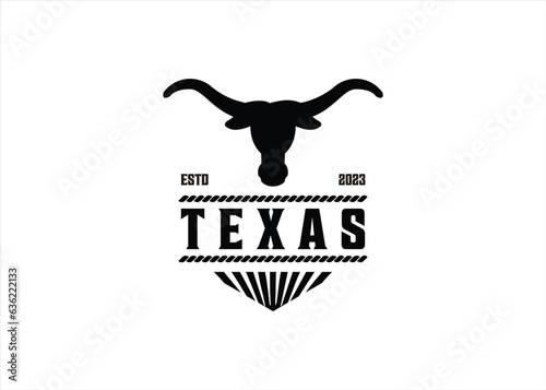 Texas Logo design symbol Cow Bison Buffalo animal mascot