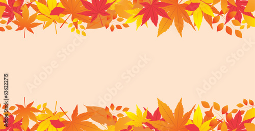 秋の紅葉フレーム枠背景
